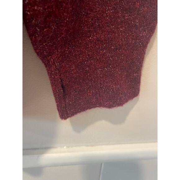 n:Philanthropy Womens Oversized Alpaca Wool V Neck Sweater Wine Size‎ Medium - Picture 7 of 9